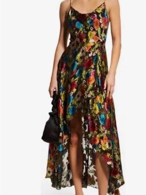 Alice + Olivia Multicolor Floral High-Low Slip Dress